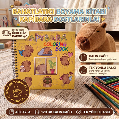 Kapibara (Capybara) Bold And Easy 20 x 20 Cm Büyük Boyama Kitabı