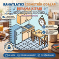 Isometric Rooms Bold And Easy - 20x20 Büyük Boyama Kitabı, Çocuklar ve Yetişkinler İçin