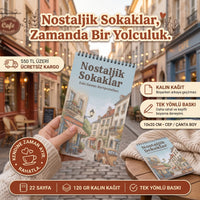 Nostaljik Sokaklar: Eski Zaman Kartpostalları Boyama Kitabı - Çanta / Cep Boy - 10x20 cm