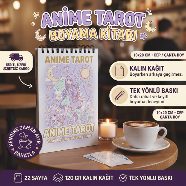 Anime Tarot: Bold & Easy Boyama Kitabı - 10x20 cm