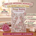 Vintage Wedding: A Timeless Love Story Boyama Kitabı - Çanta / Cep Boy - 10x20 cm