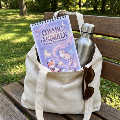 Cosmic Animals Boyama Kitabı – Cep Boy 10x20 cm | Uzay Temalı 22 Sayfa Bold & Easy Boyama Kitabı