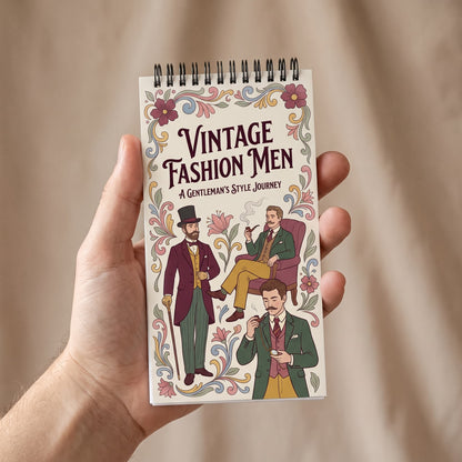 Vintage Fashion Men — 10x20 cm Cep Boy Boyama Kitabı