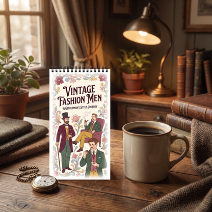 Vintage Fashion Men — 10x20 cm Cep Boy Boyama Kitabı