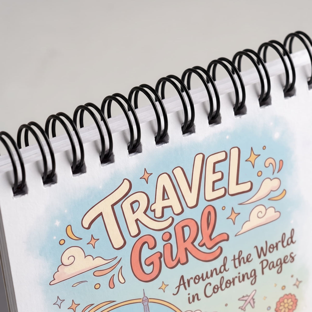 Travel Girl: Around the World in Coloring Pages - 10X20 cm